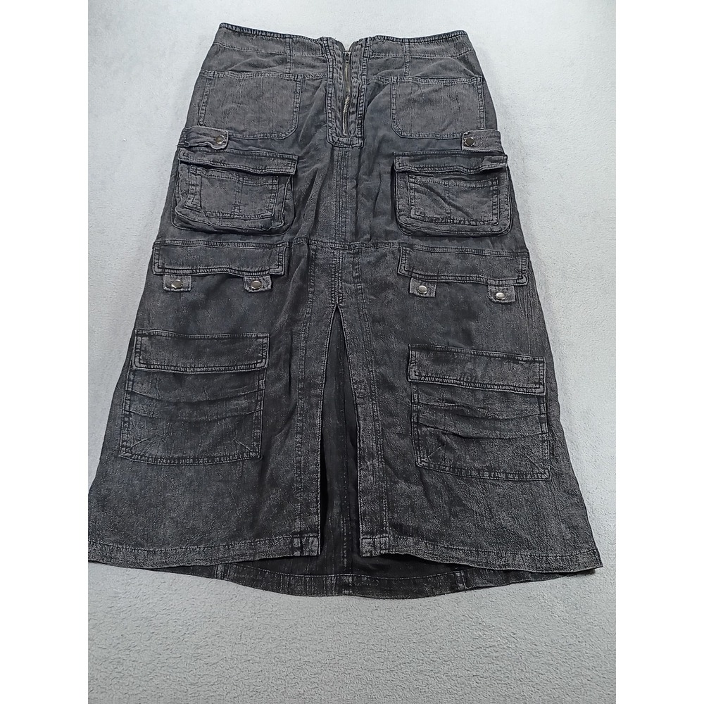 D&Hali Women Cargo Maxi Skirt Black XL Utility Multi-Pocket Streetwear